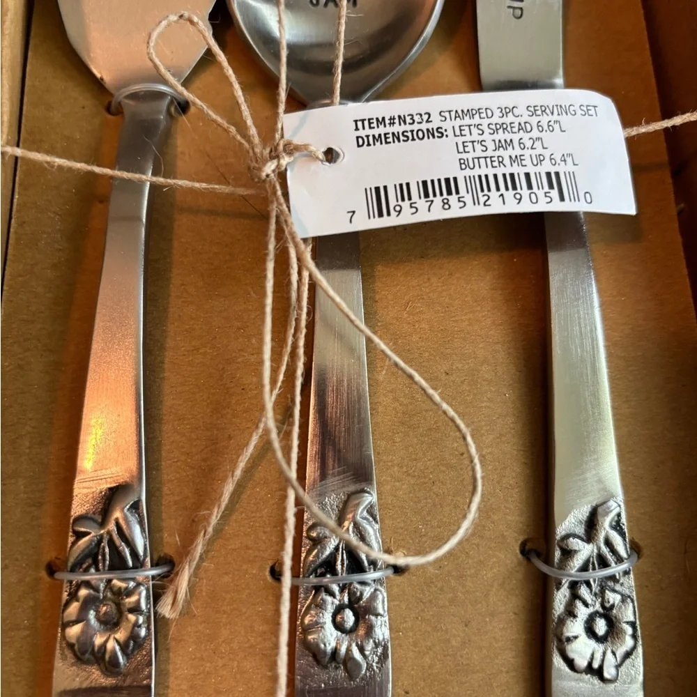 NIB Thirstystone Stamped 3pc Serving Set